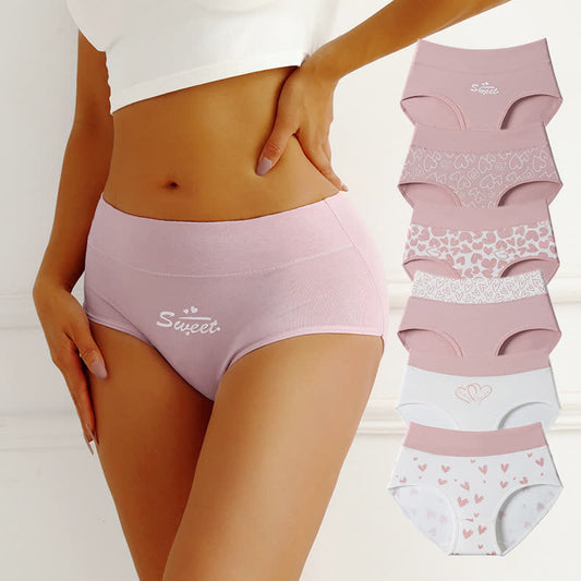 Baumwollslips mit hoher Taille und Love-Print (3er-Pack)