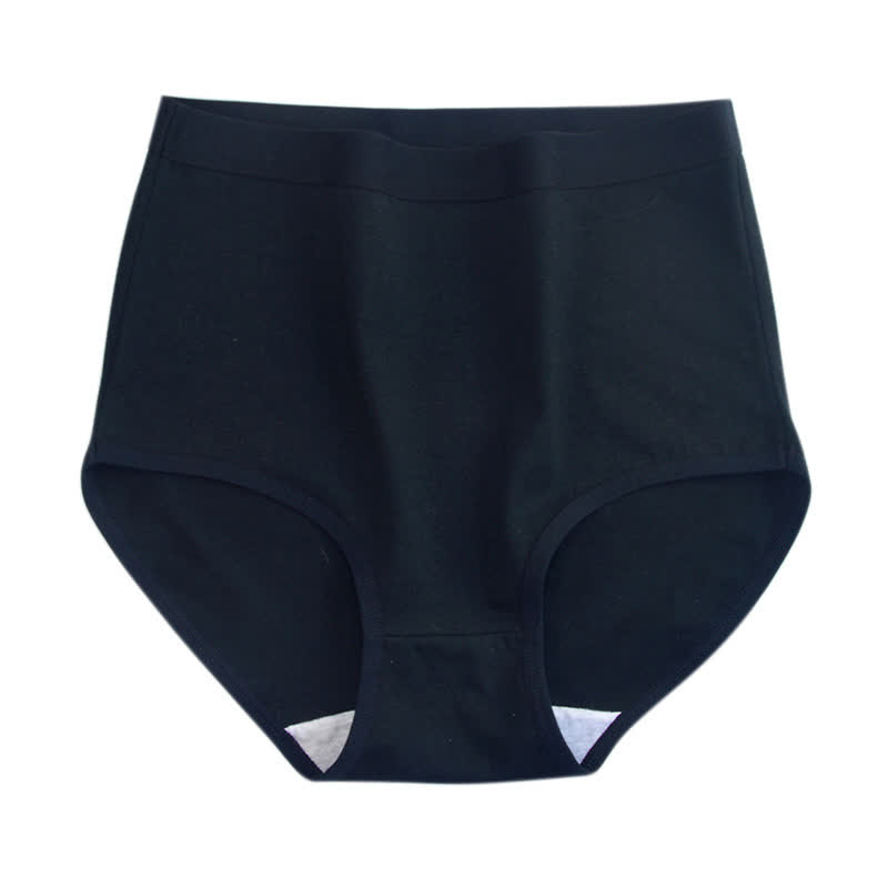 Einfarbige Slips aus weicher Baumwolle mit hoher Taille und atmungsaktivem Stoff (3er-Pack) - Schwarz - 3XL - image 10