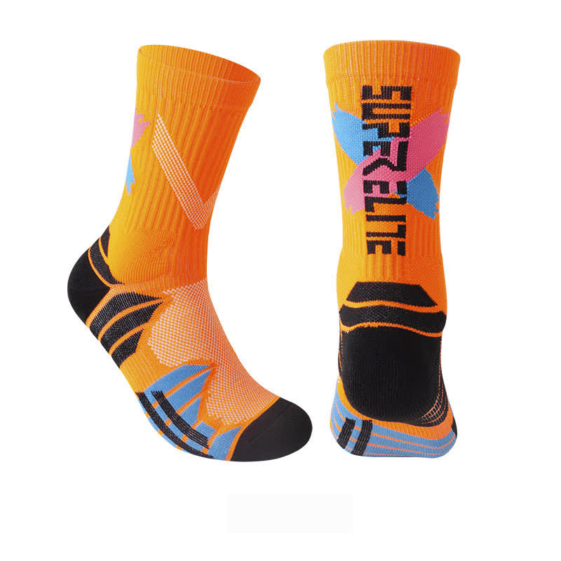 Gepolsterte Basketball-Viertel-Socken mit Farbblock-Muster (7 Paar)