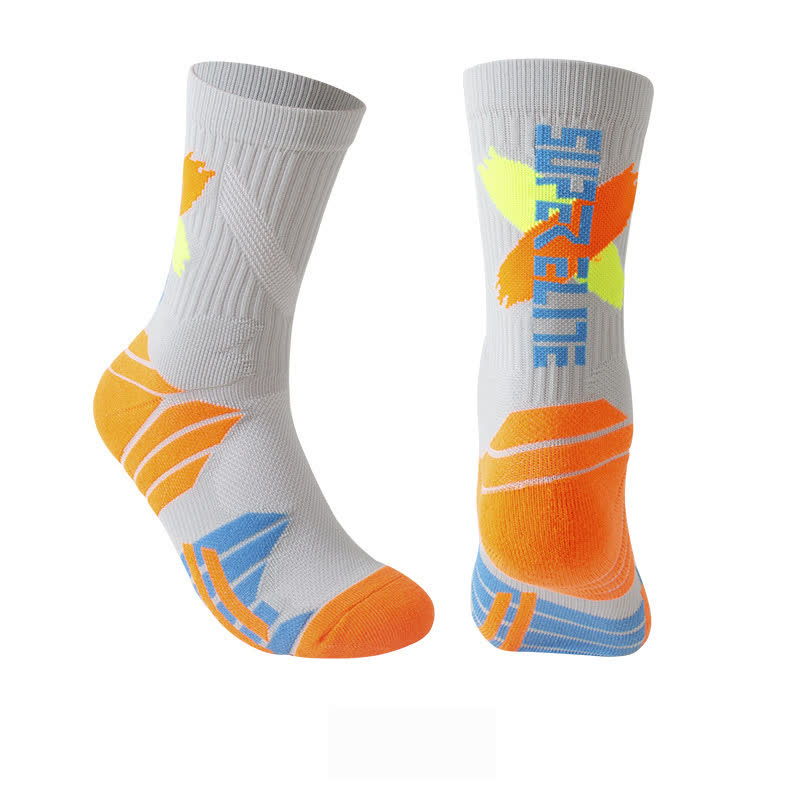 Gepolsterte Basketball-Viertel-Socken mit Farbblock-Muster (7 Paar)