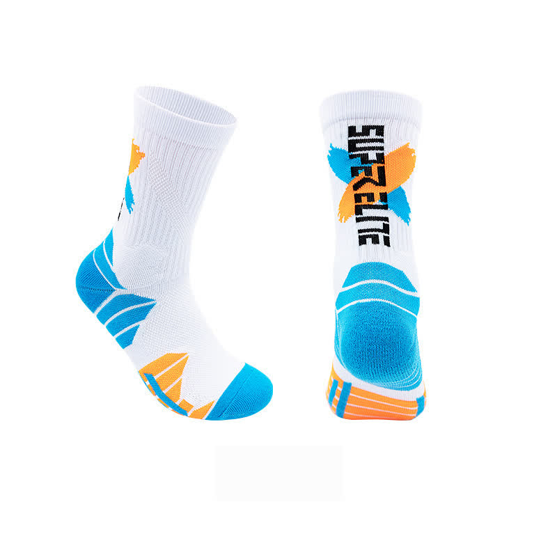 Gepolsterte Basketball-Viertel-Socken mit Farbblock-Muster (7 Paar)