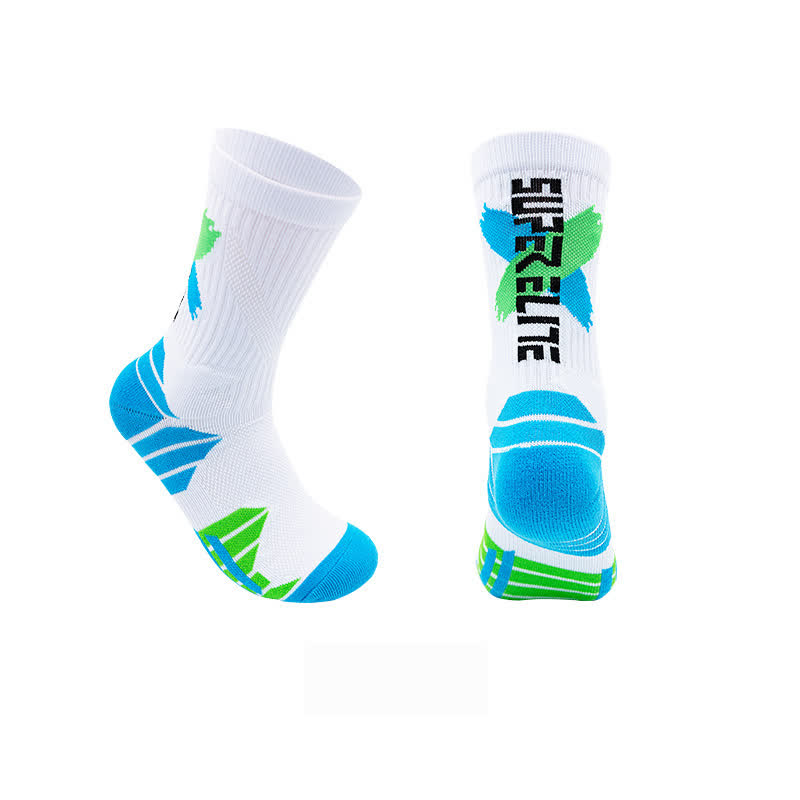 Gepolsterte Basketball-Viertel-Socken mit Farbblock-Muster (7 Paar)