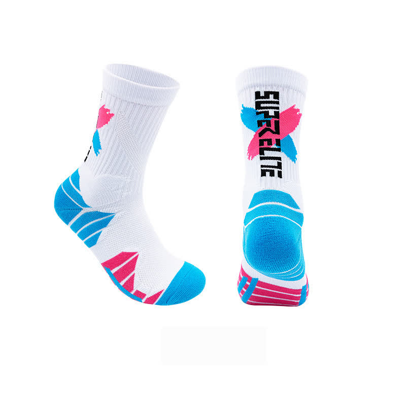 Gepolsterte Basketball-Viertel-Socken mit Farbblock-Muster (7 Paar)
