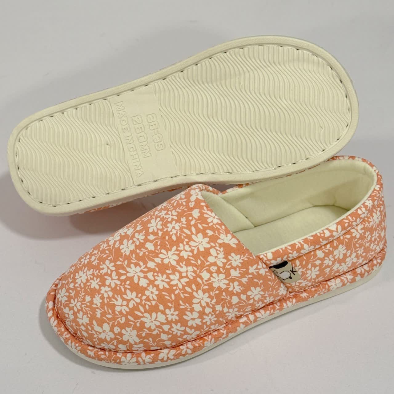 Rustikale, florale, rutschfeste Hausschuhe aus Segeltuch - image 8