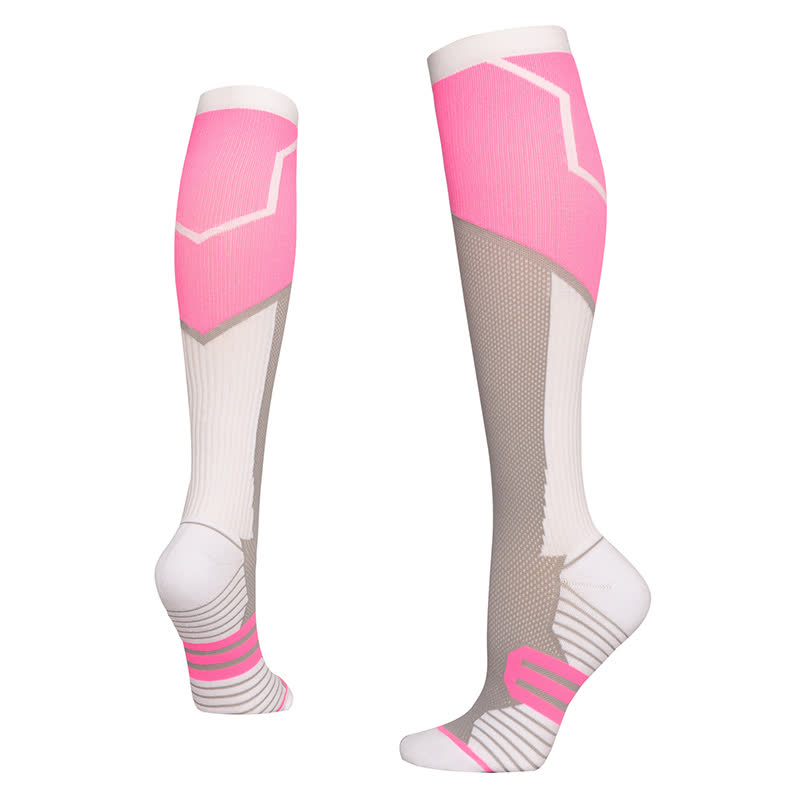 Kompressionsstrümpfe mit Farbblock (6 Paar) - Rosa - L/XL - image 6