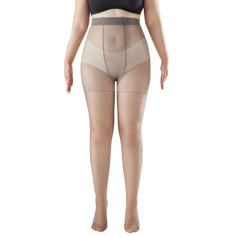 Ultradünne, transparente Strumpfhosen mit hoher Taille, die nicht hängen bleiben (2 Paar) - Grau - XL - image 12