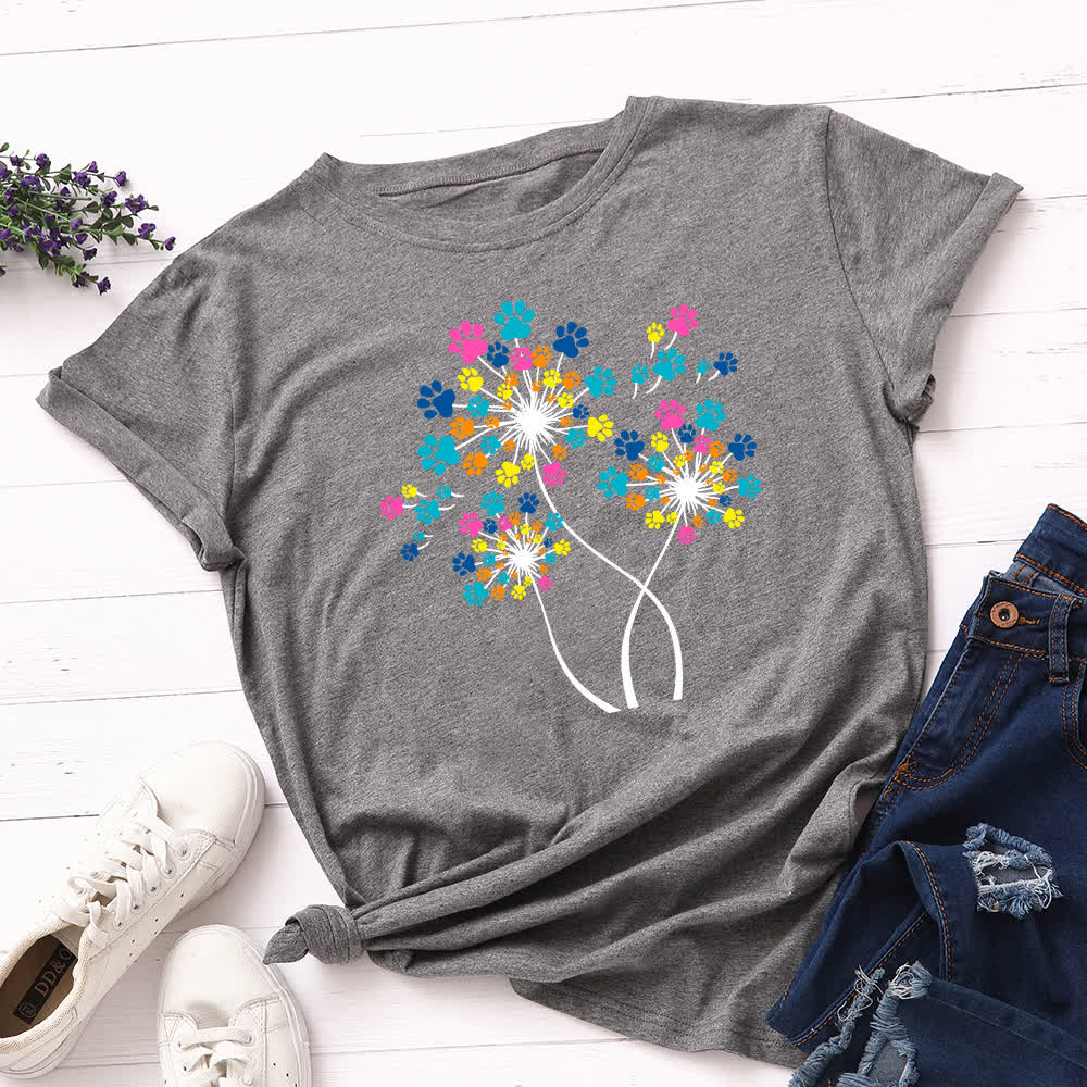 Kreatives Löwenzahn-Kurzarm-T-Shirt in Übergröße - Dunkelgrau - 5XL - image 7