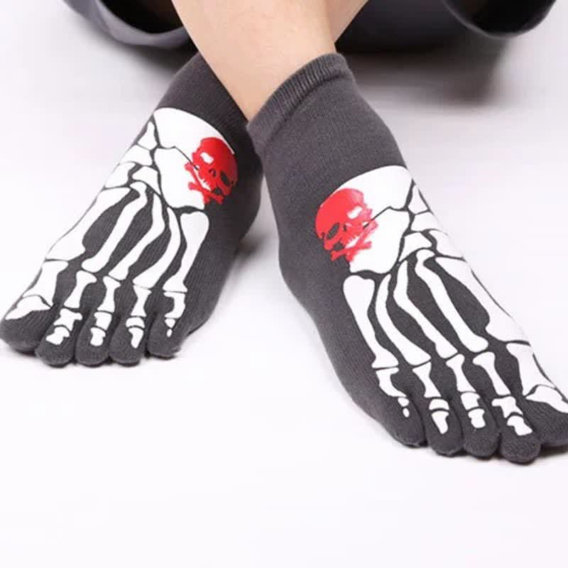Zehensocken mit Totenkopf- und Krallen-Print (6 Paar)