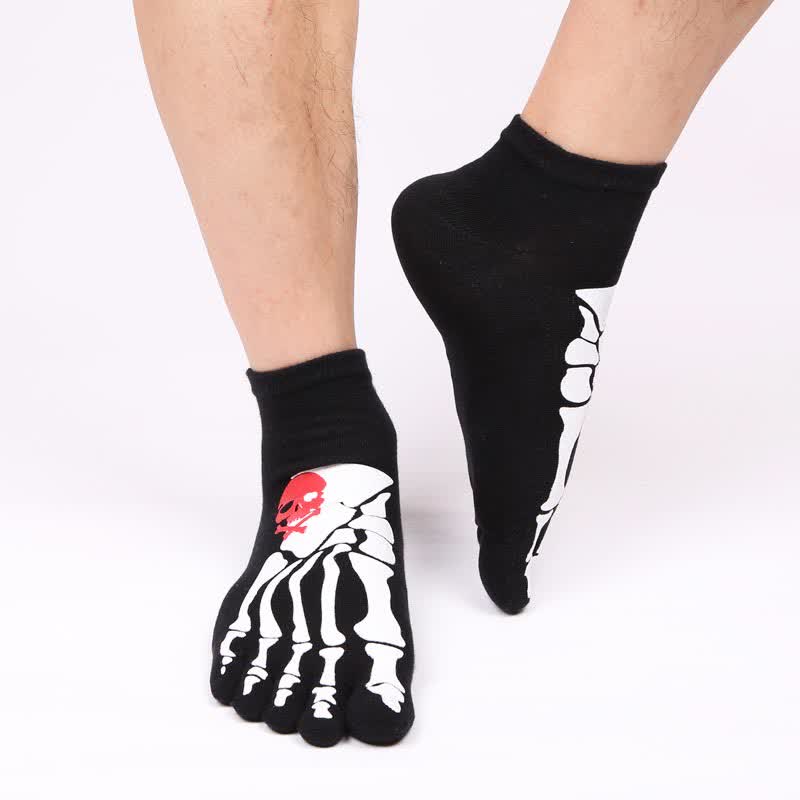 Zehensocken mit Totenkopf- und Krallen-Print (6 Paar)