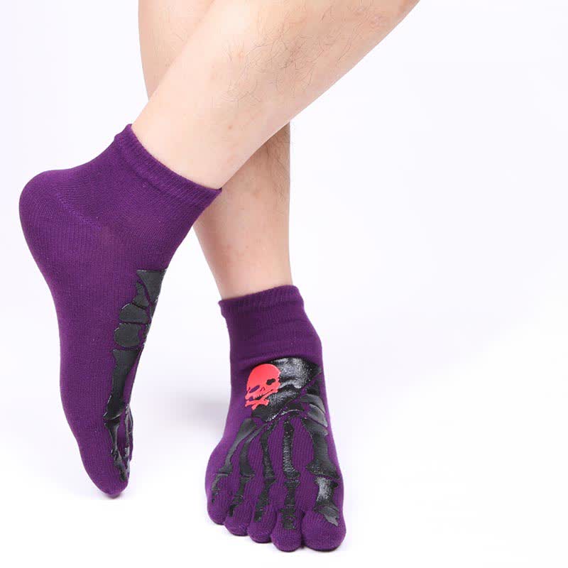 Zehensocken mit Totenkopf- und Krallen-Print (6 Paar)
