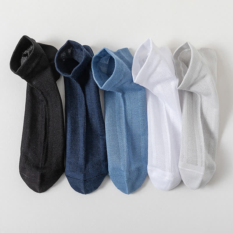 Einfarbige, dünne, atmungsaktive, schweißabsorbierende Socken (5 Paar)