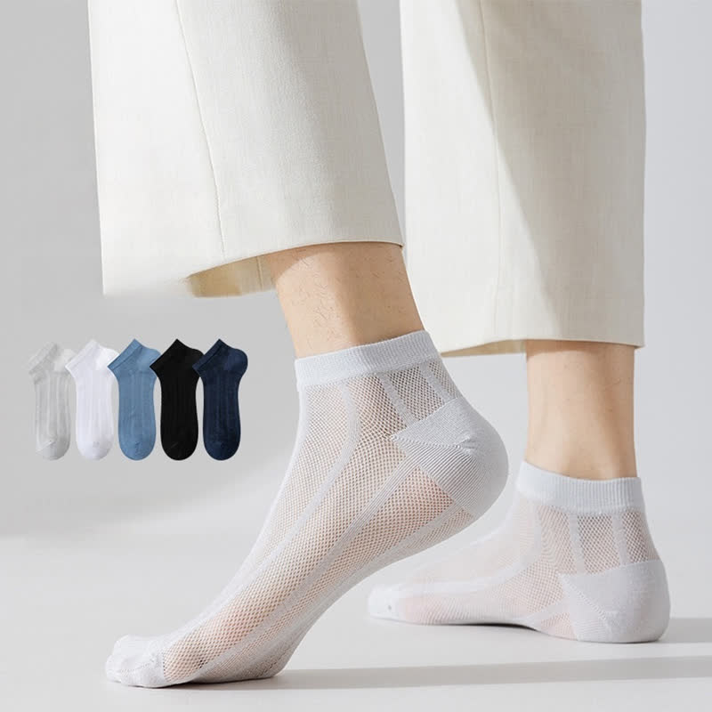 Einfarbige, dünne, atmungsaktive, schweißabsorbierende Socken (5 Paar)