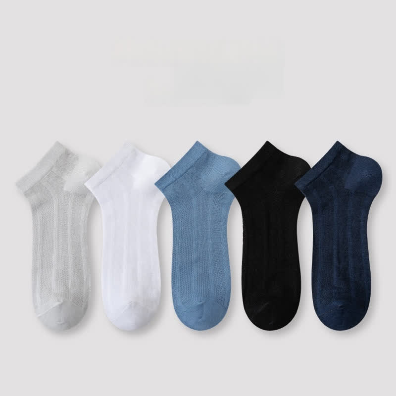 Einfarbige, dünne, atmungsaktive, schweißabsorbierende Socken (5 Paar)