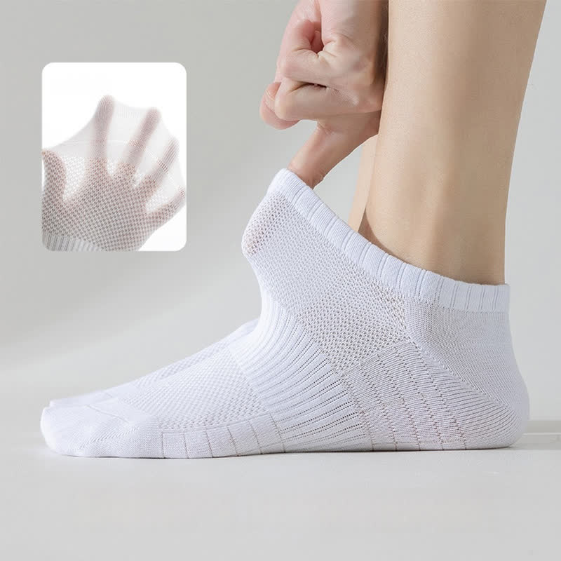 Leichte, atmungsaktive Mesh-Socken in Übergröße, einfarbig, Füßlinge (6 Paar)