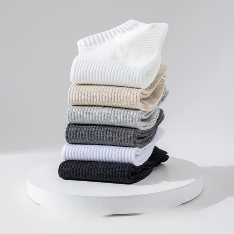 Leichte, atmungsaktive Mesh-Socken in Übergröße, einfarbig, Füßlinge (6 Paar)