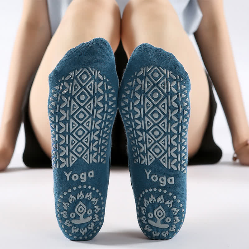 Rutschfeste Bodensocken aus Baumwolle mit gekreuzten Riemen (6 Paar)