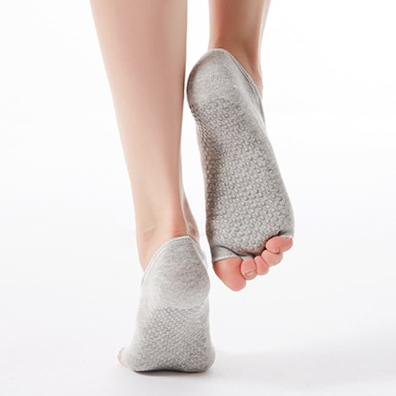 Rutschfeste Bodensocken aus Baumwolle mit gekreuzten Riemen und offener Spitze (6 Paar)