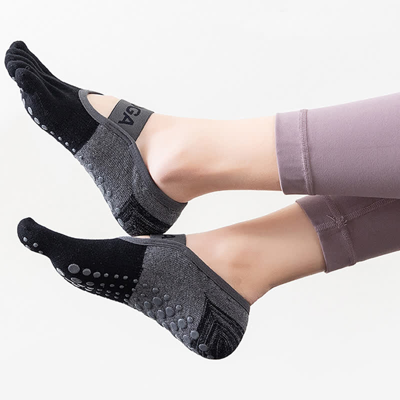 Rutschfeste, atmungsaktive Fitness-Socken mit Grip (5 Paar) - Schwarz - EU35-40 (US4-7) - image 7