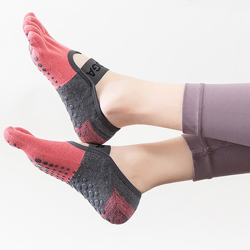 Rutschfeste, atmungsaktive Fitness-Yoga-Fünf-Zehen-Socken (5 Paar)