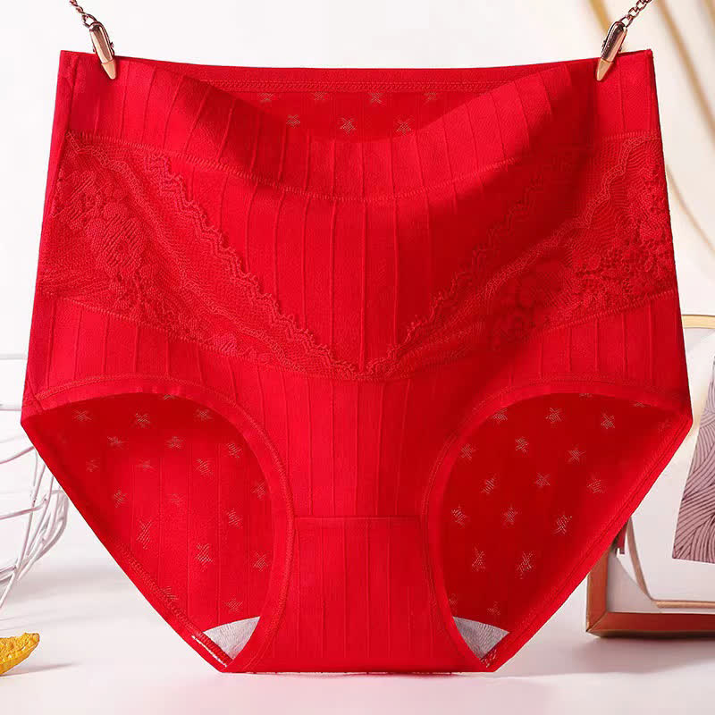 Hochgeschnittene, weiche Baumwollslips (3er-Pack) - Rot - 6XL - image 9