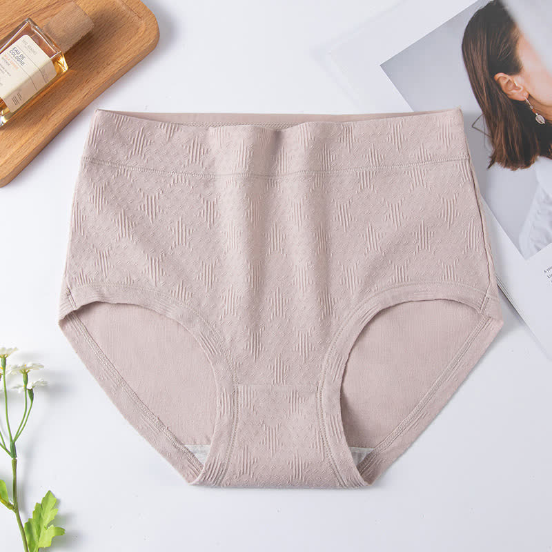 Einfarbige, einfache Baumwoll-Slips mit hoher Taille (3er-Pack)