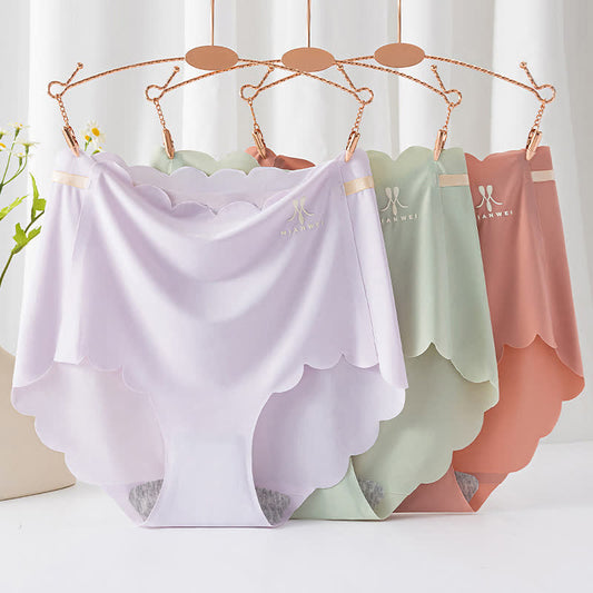 Nahtlose Slips aus Eisseide mit hoher Taille (3er-Pack)