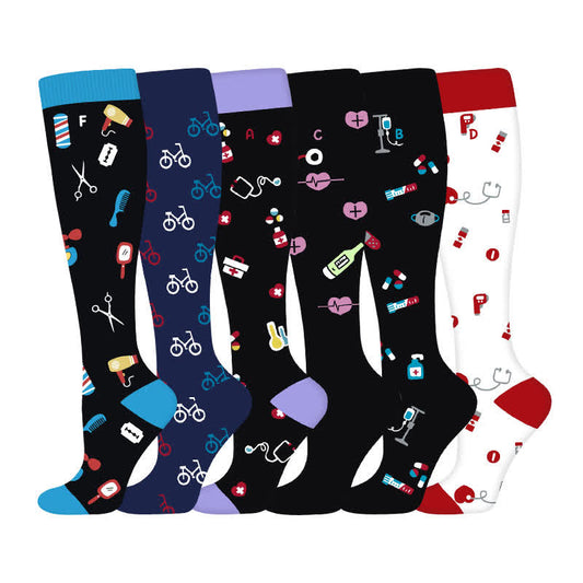 Schweißableitende Kompressionsstrümpfe mit medizinischem Aufdruck (6 Paar)