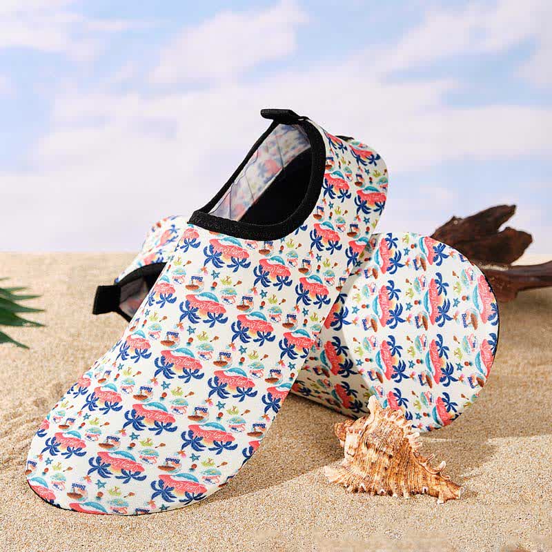 Rutschfeste, atmungsaktive Strandschuhe mit buntem Muster
