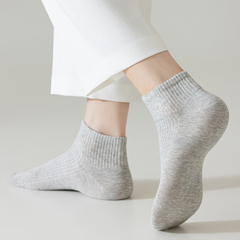 Gestreifte, dünne, atmungsaktive Sportsocken aus Baumwolle (6 Paar)