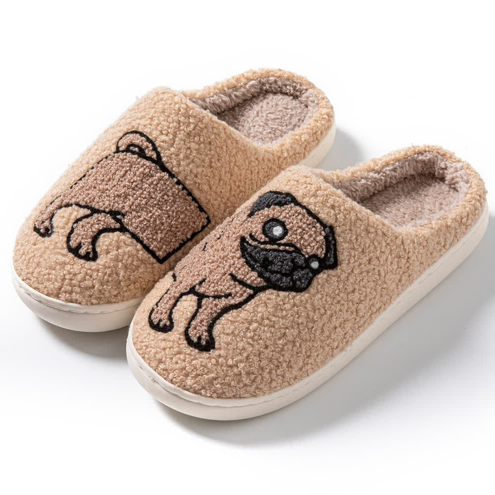 Flauschige Hausschuhe mit Cartoon-Hund - B - EU44-45 (US10-11) - image 9