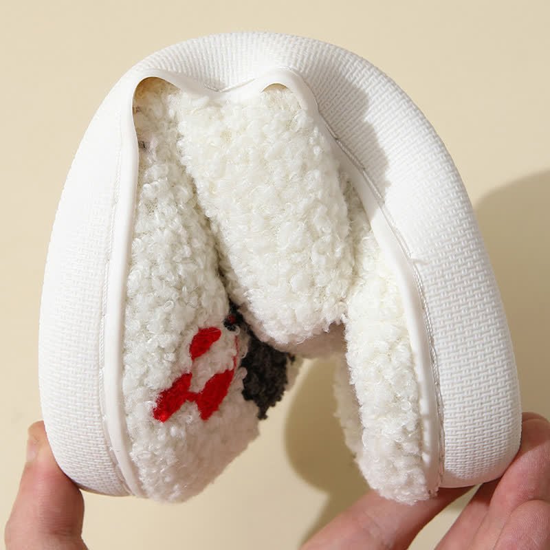 Flauschige Hausschuhe mit Cartoon-Totenkopf-Geister-Print - image 8