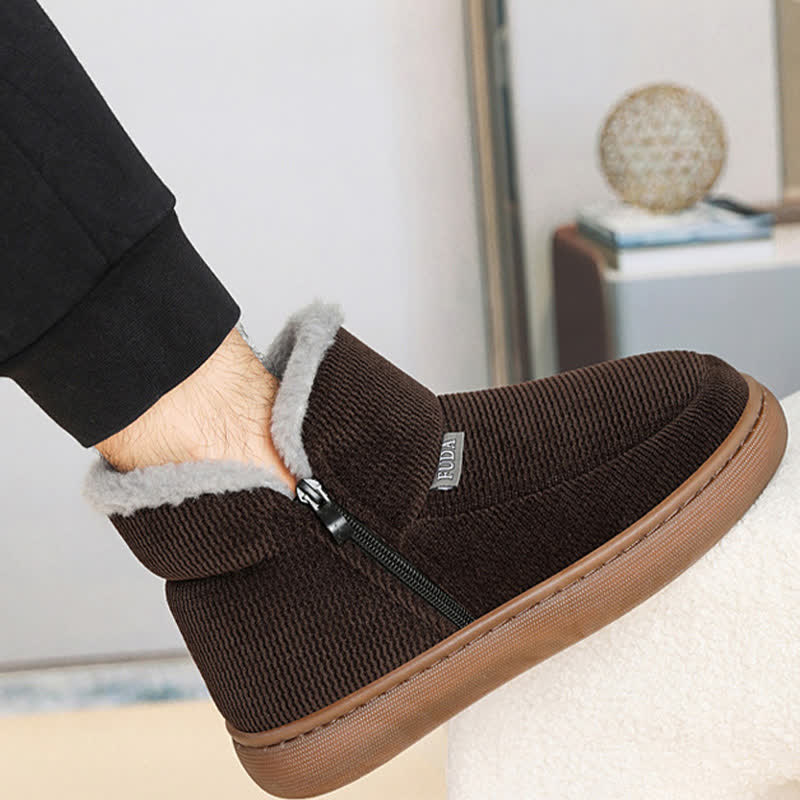 Plus Size Reißverschluss Einfarbig Warme Hausschuhe - image 9