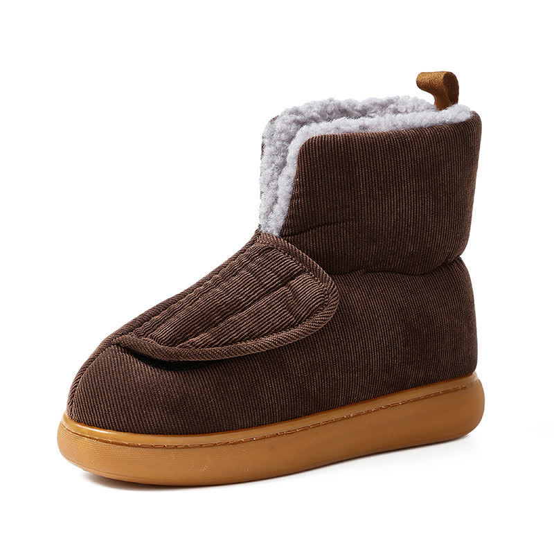 Einfarbige warme Hausschuhe mit Klettverschluss in Übergröße - image 10