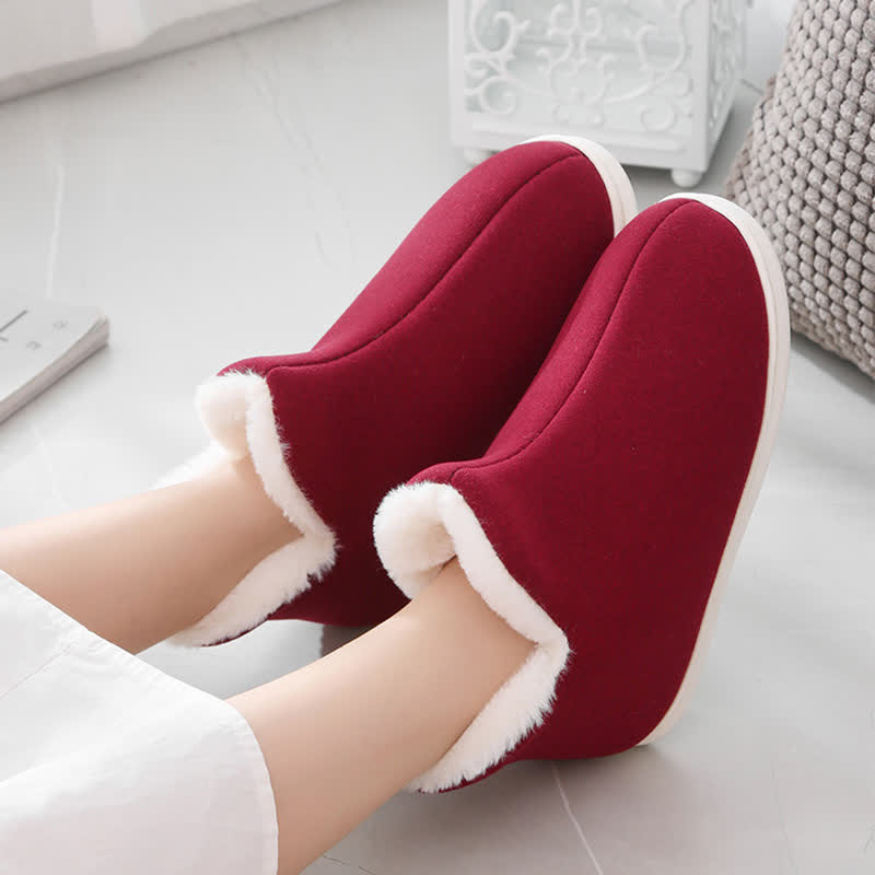 Einfarbige, hohe, warme Hausschuhe - image 7