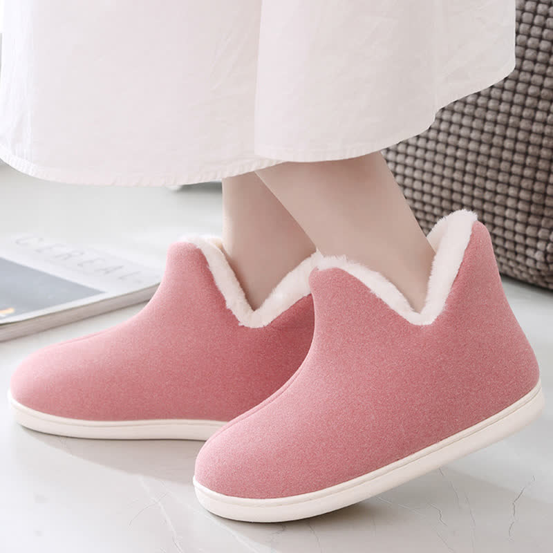 Einfarbige, hohe, warme Hausschuhe - image 13