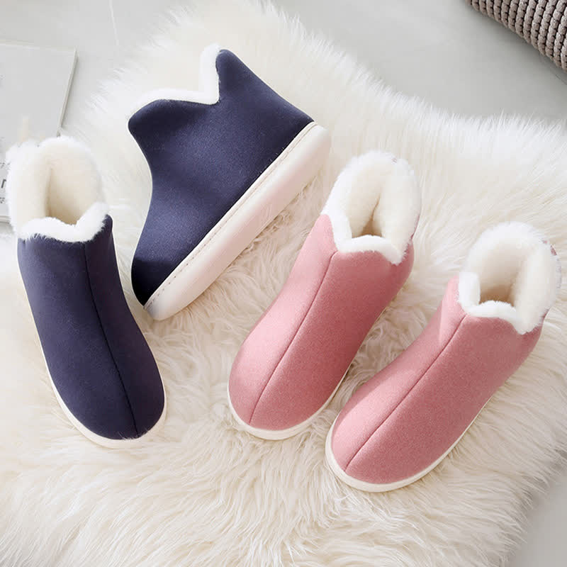 Einfarbige, hohe, warme Hausschuhe - image 5