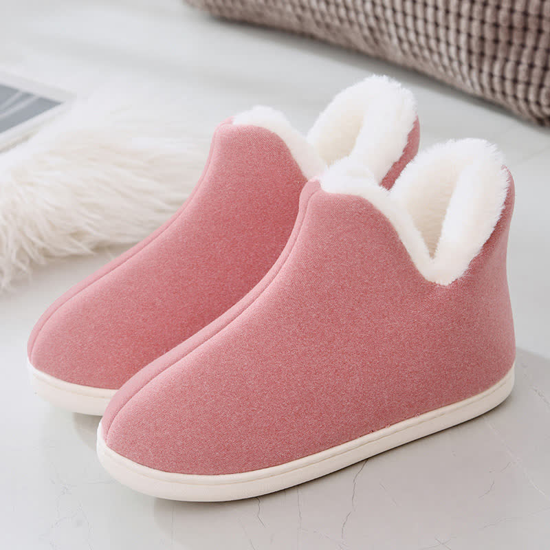 Einfarbige, hohe, warme Hausschuhe - Rosa - EU39-40 (US6-7) - image 17