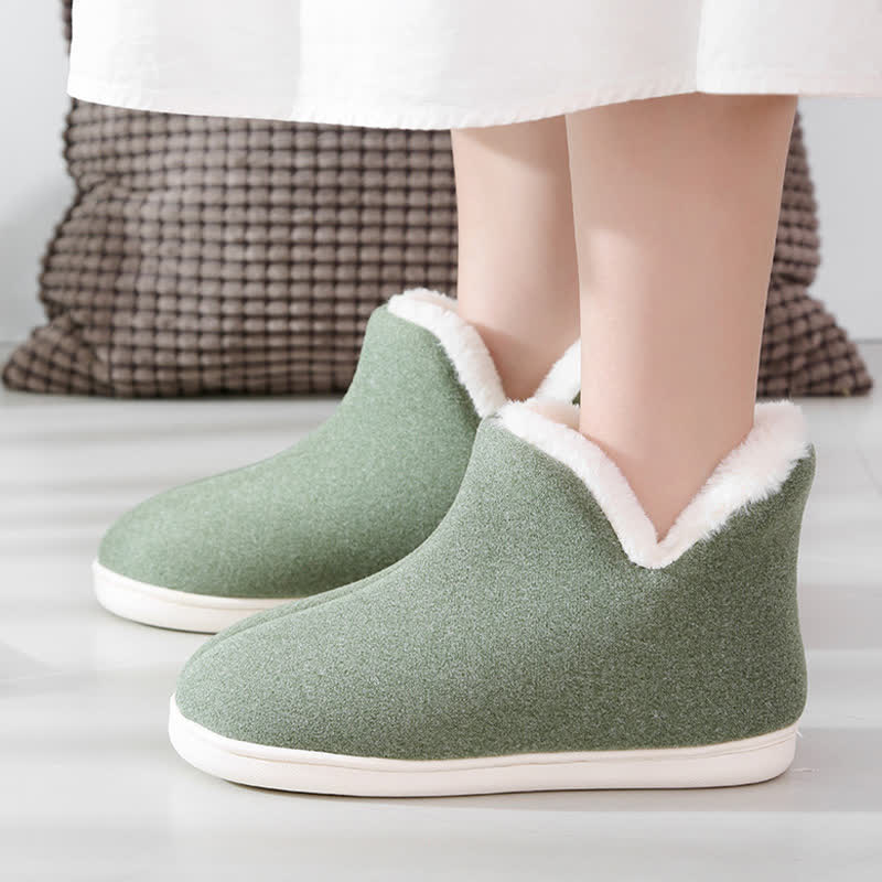 Einfarbige, hohe, warme Hausschuhe - image 14