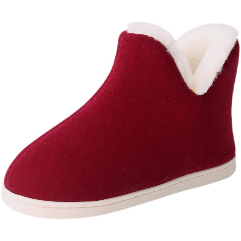 Einfarbige, hohe, warme Hausschuhe - image 12