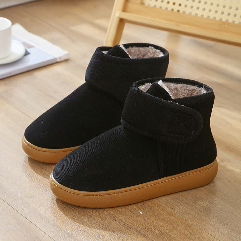 Hohe, warme Hausschuhe mit Klettverschluss - Schwarz - EU44 (US10) - image 14