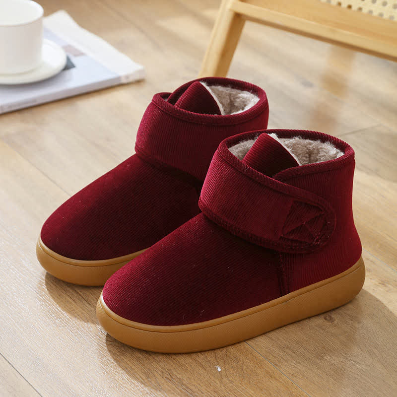 Hohe, warme Hausschuhe mit Klettverschluss - Wein - EU40-41 (US7-7,5) - image 13
