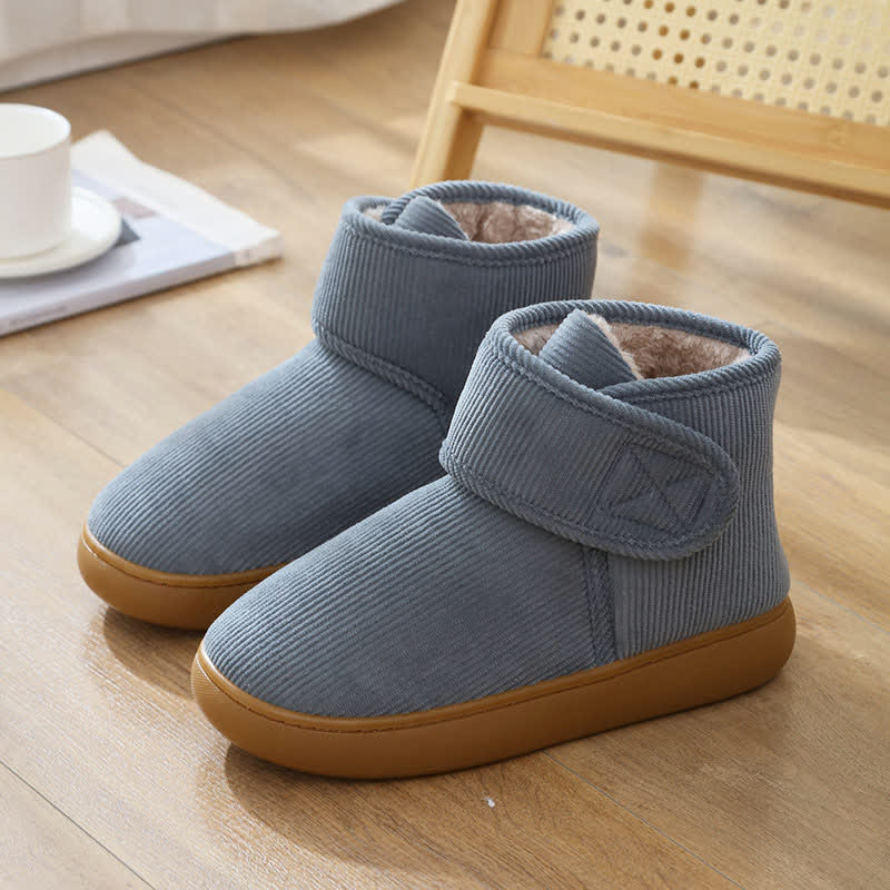 Hohe, warme Hausschuhe mit Klettverschluss - Grau - EU44 (US10) - image 10