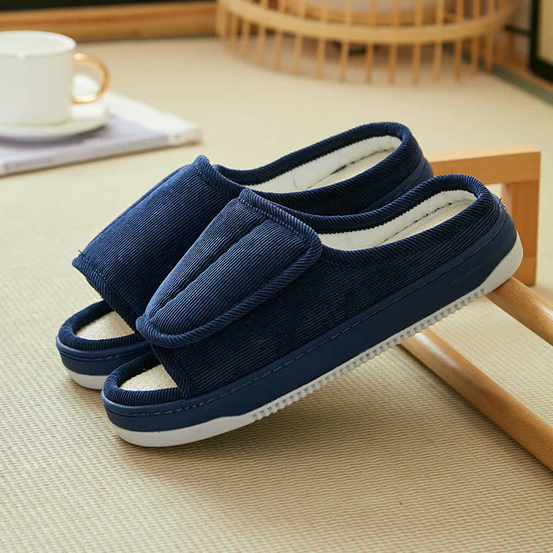 Leicht anzuziehende, rutschfeste Hausschuhe mit Klettverschluss in Übergröße - Blau - EU46-47 (US12-12,5) - image 13