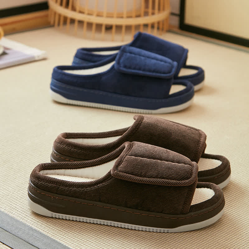 Leicht anzuziehende, rutschfeste Hausschuhe mit Klettverschluss in Übergröße - image 5