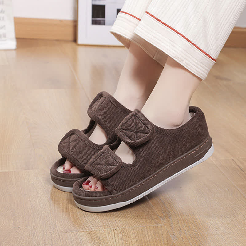 Verstellbare, rutschfeste Hausschuhe in Übergröße - Kaffee - EU47-48 (US12-13) - image 12