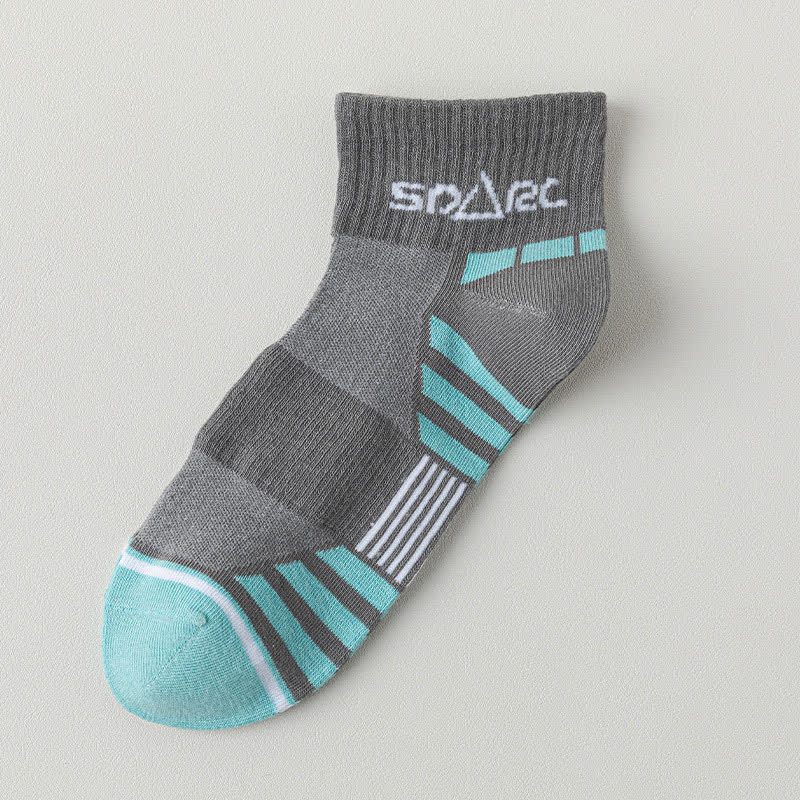 Dünne, gestreifte, schweißableitende Mesh-Knöchelkompressionssocken (5 Paar)