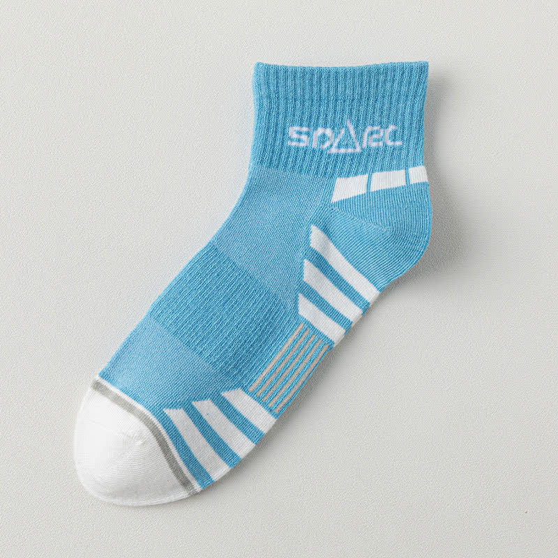 Dünne, gestreifte, schweißableitende Mesh-Knöchelkompressionssocken (5 Paar)