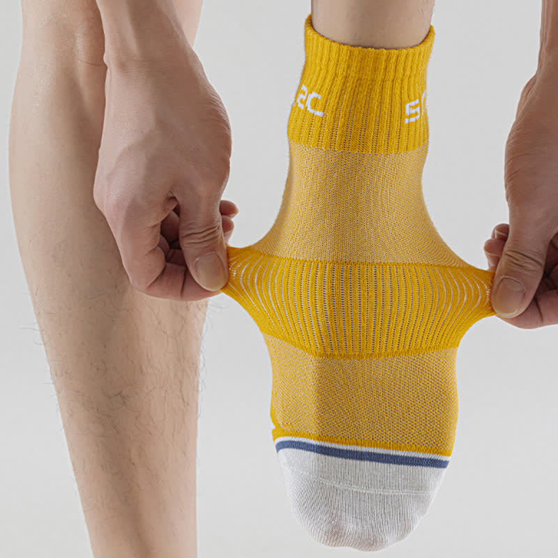Dünne, gestreifte, schweißableitende Mesh-Knöchelkompressionssocken (5 Paar)