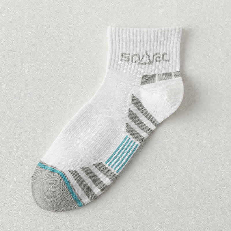 Dünne, gestreifte, schweißableitende Mesh-Knöchelkompressionssocken (5 Paar)