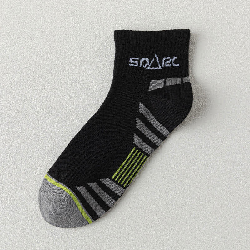 Dünne, gestreifte, schweißableitende Mesh-Knöchelkompressionssocken (5 Paar)